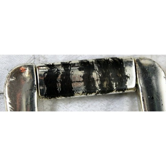 Michael Kors Silver Leather Belt Studded Rhinestones Medium Shiny Chic Fancy - Picture 8 of 11